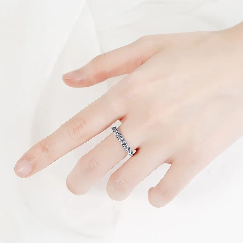 Arched Seven-Stone 925 Sterling Silver Moissanite Ring