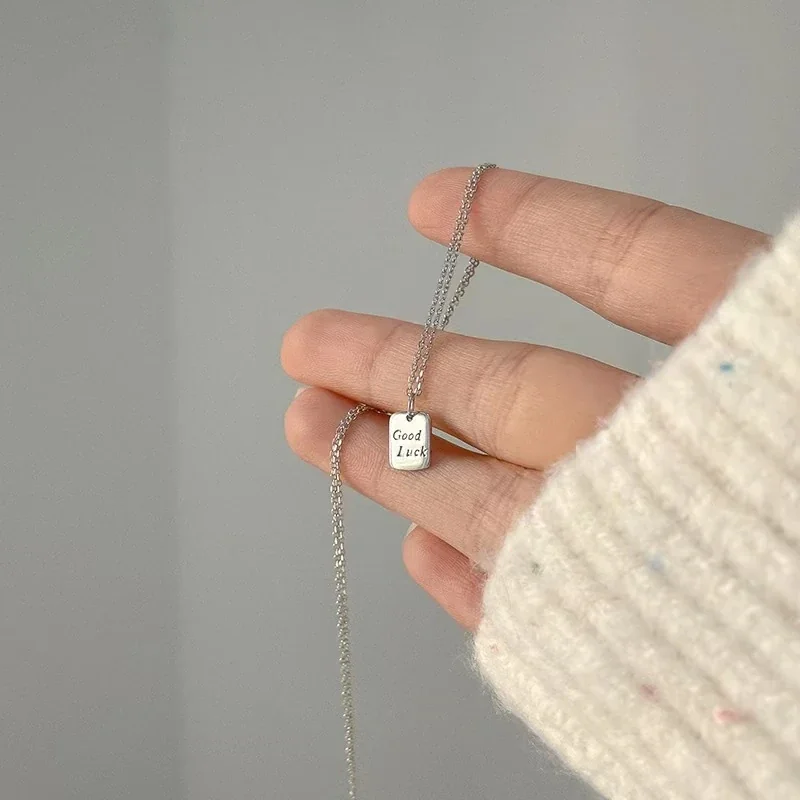 Petite Good Luck Tag O-Chain 925 Sterling Silver Necklace