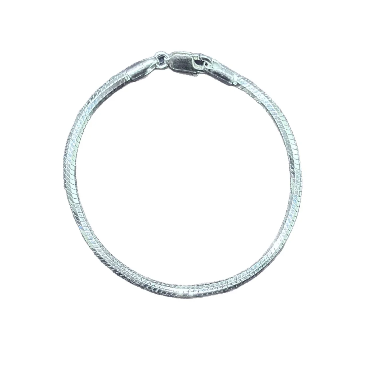 Octagonal Polished 925 Sterling Silver Snake Chain Bracelet