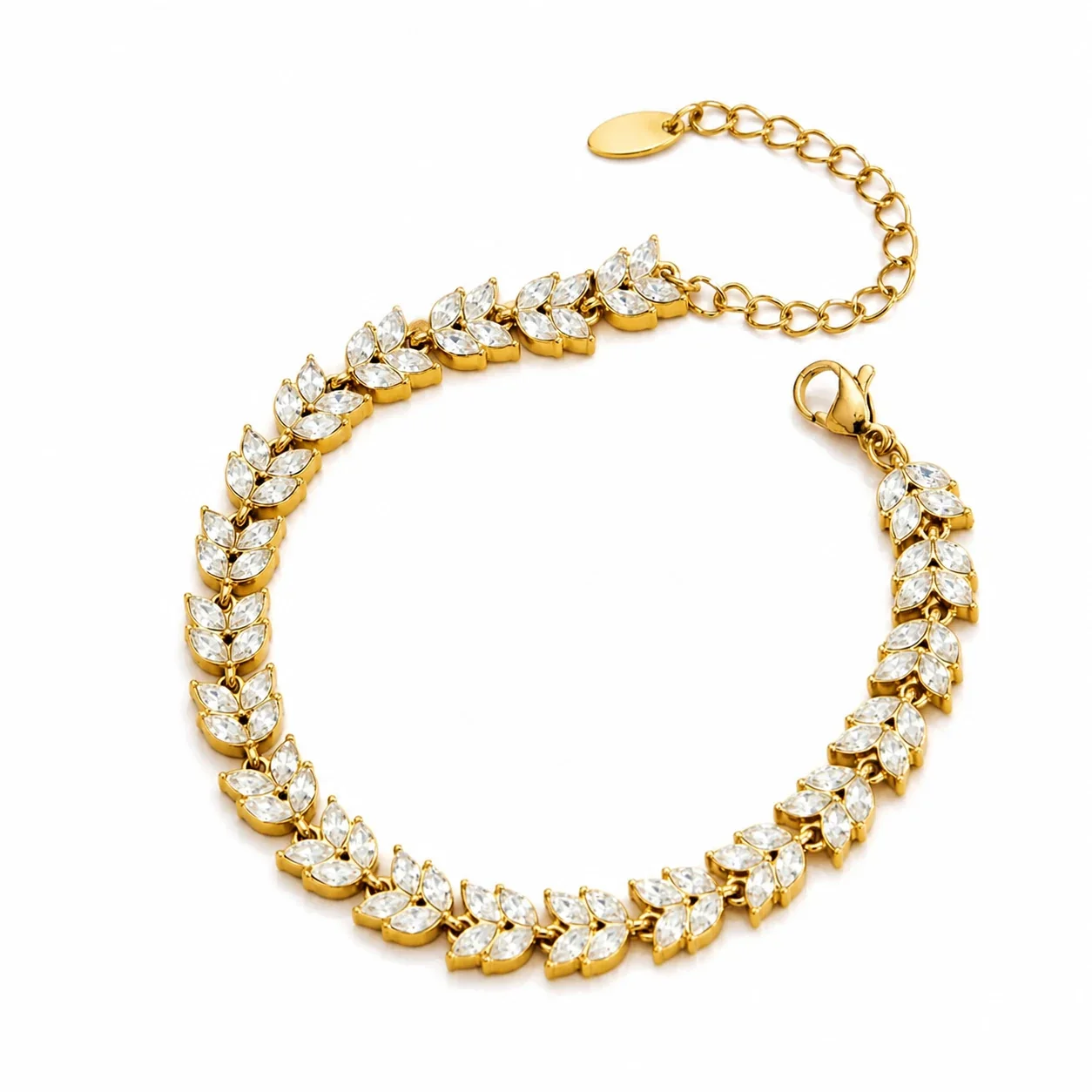 Radiant Marquise Leaf Teardrop Stainless Steel Jewelry Set