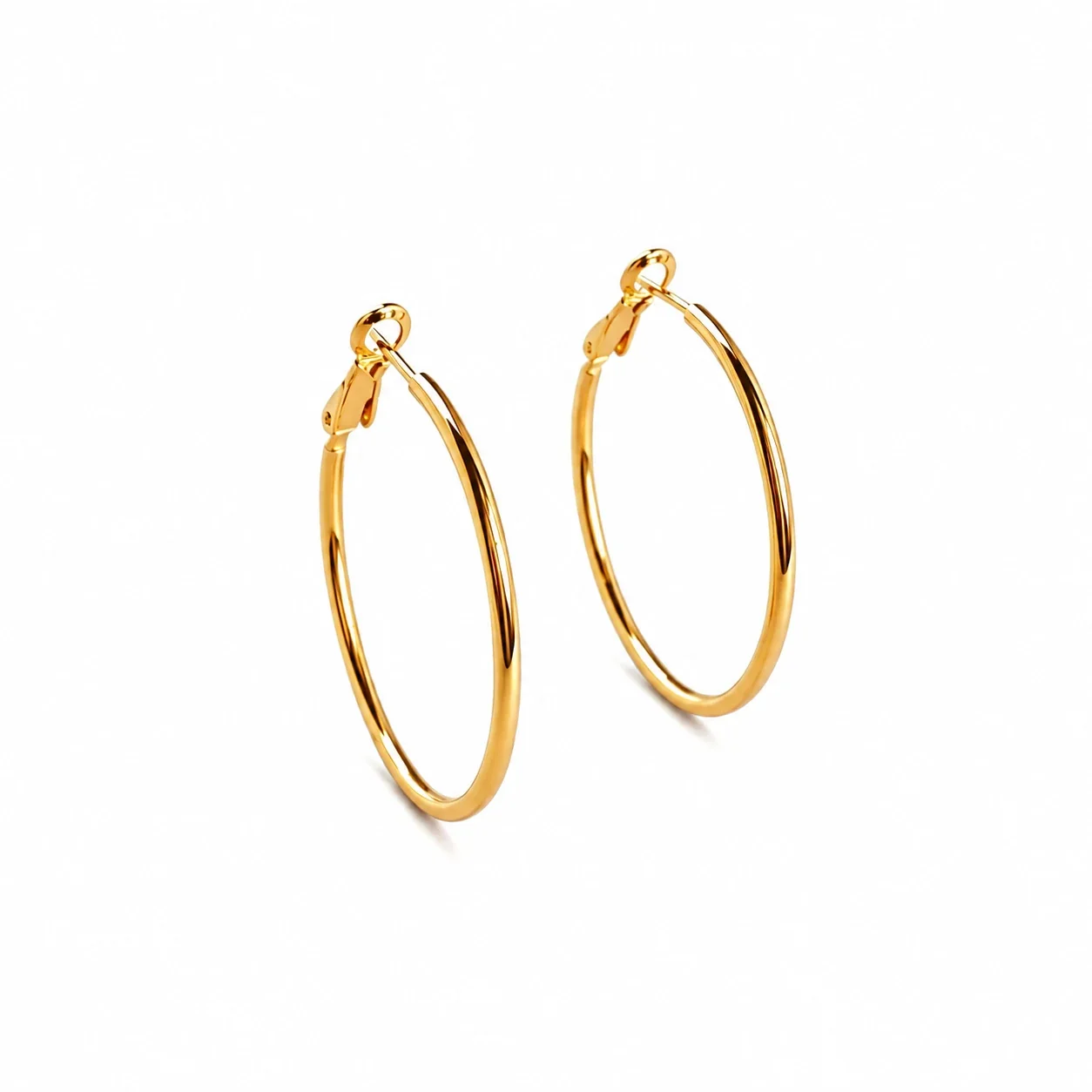 Polished Oval U-Hoop 925 Sterling Silver Hoop Earrings