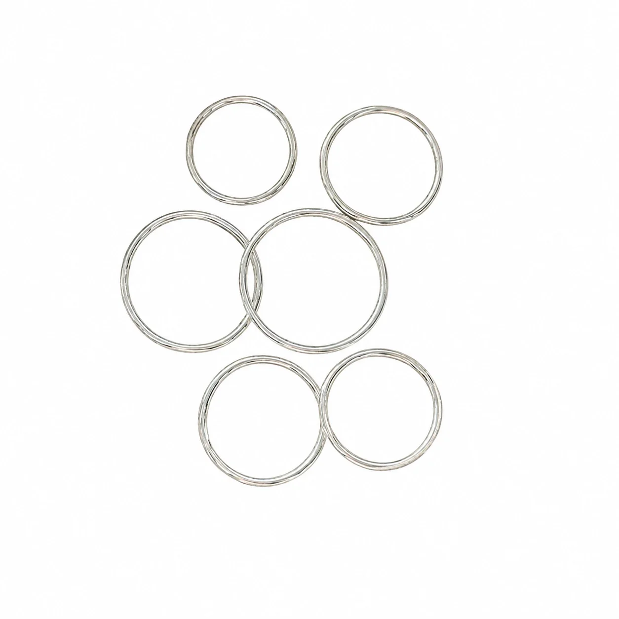 Minimal 925 Sterling Silver Slim Round-Band Stacking Ring