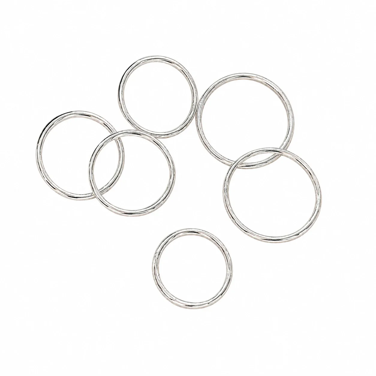 Minimal 925 Sterling Silver Slim Round-Band Stacking Ring