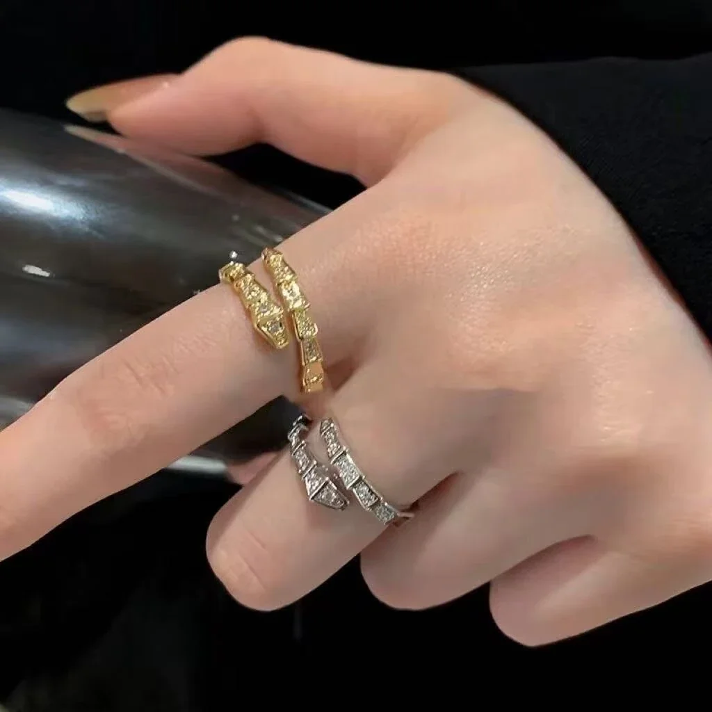 Serpentine 925 Sterling Silver Stone-Set Open Ring