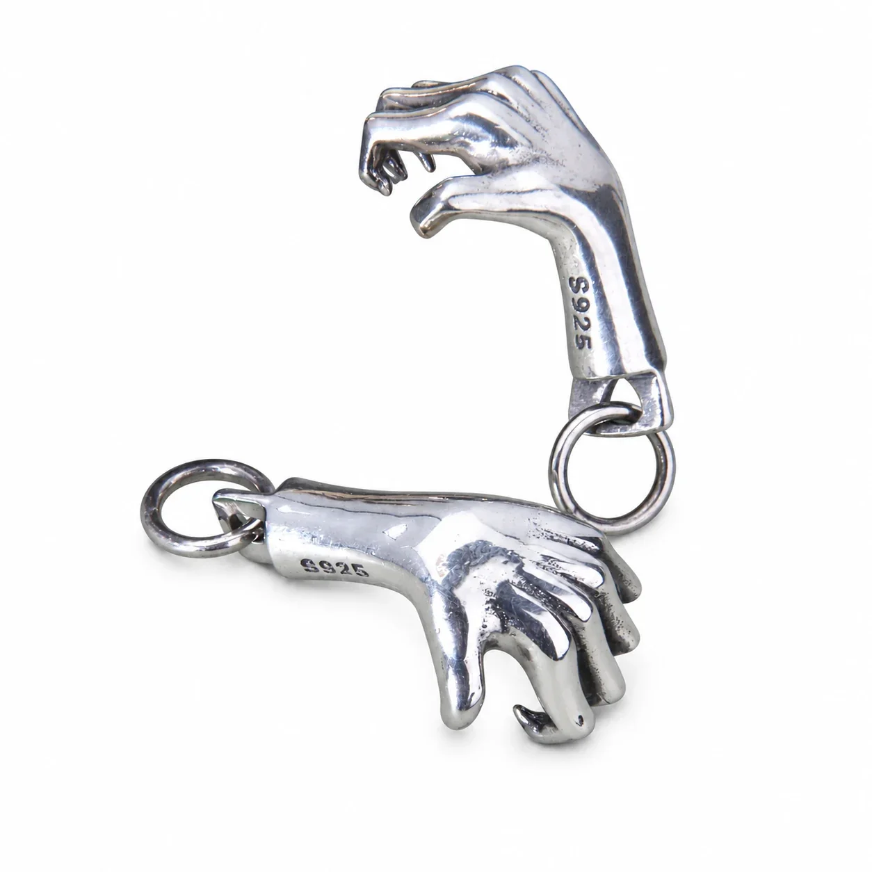 Gothic 925 Sterling Silver Five-Finger Hand Pendant