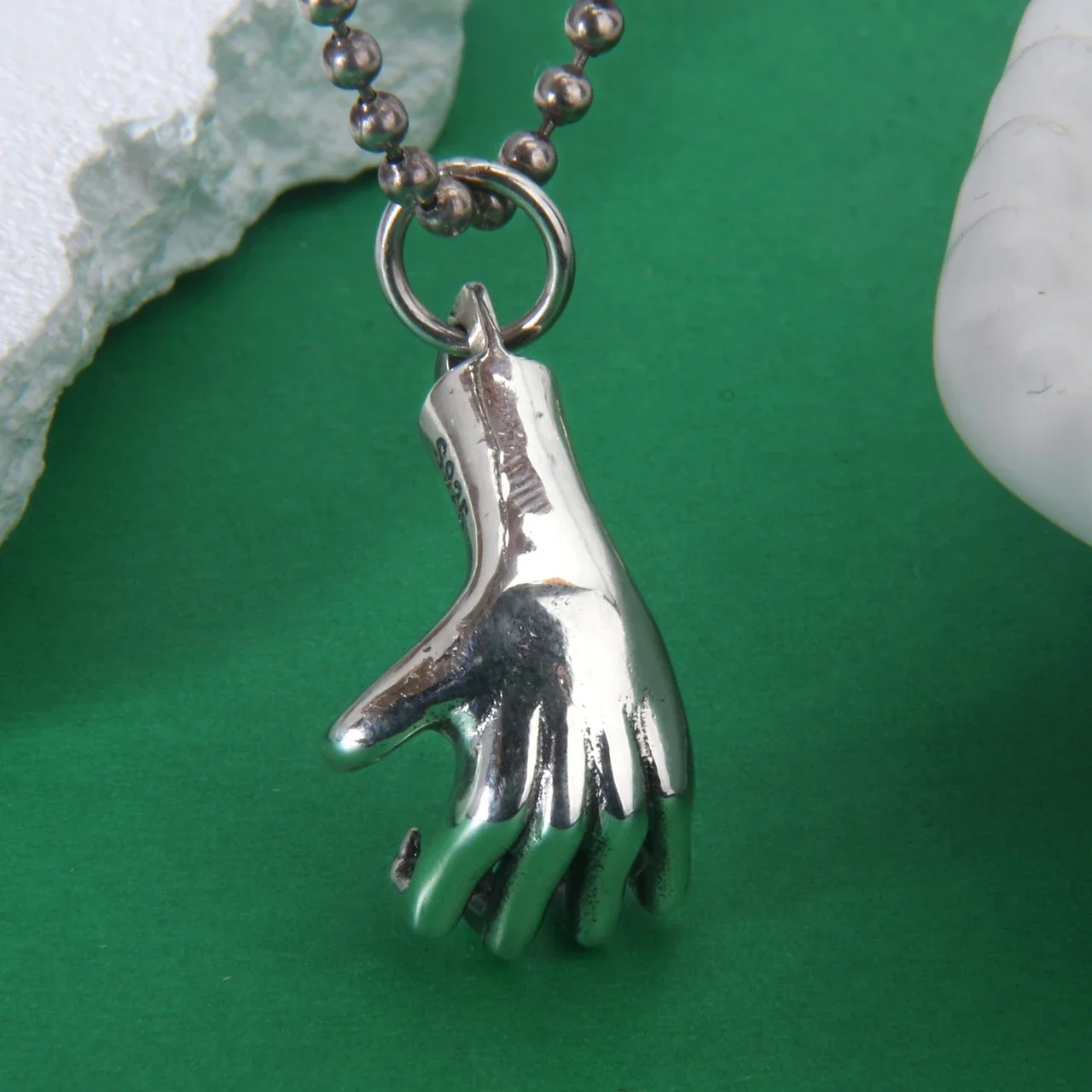 Gothic 925 Sterling Silver Five-Finger Hand Pendant