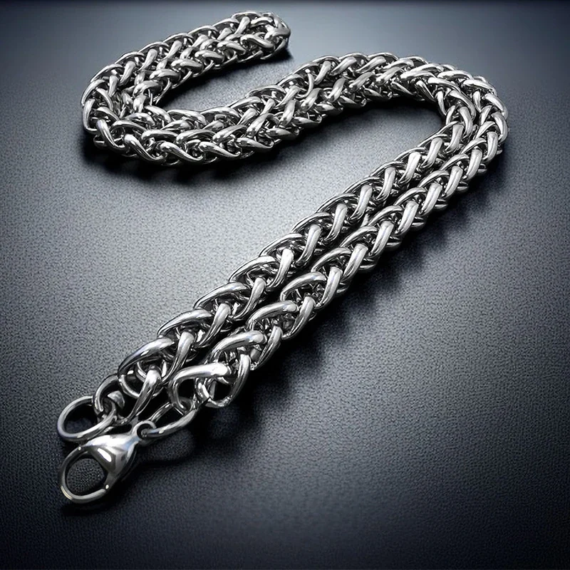 Polished Stainless Steel Cuban Link Lobster Clasp Chain