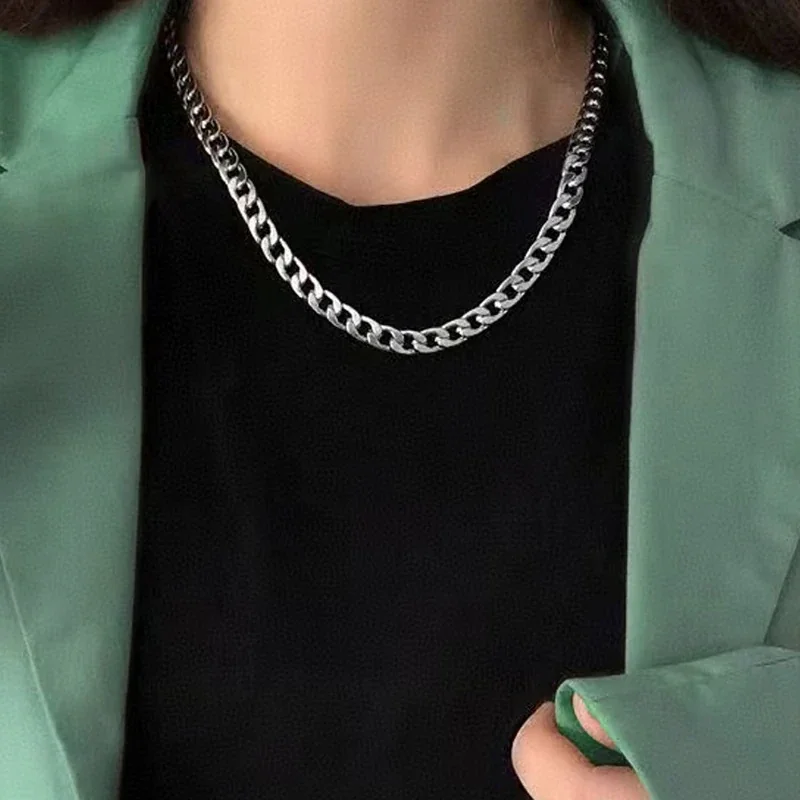 Polished Stainless Steel Cuban Link Lobster Clasp Chain