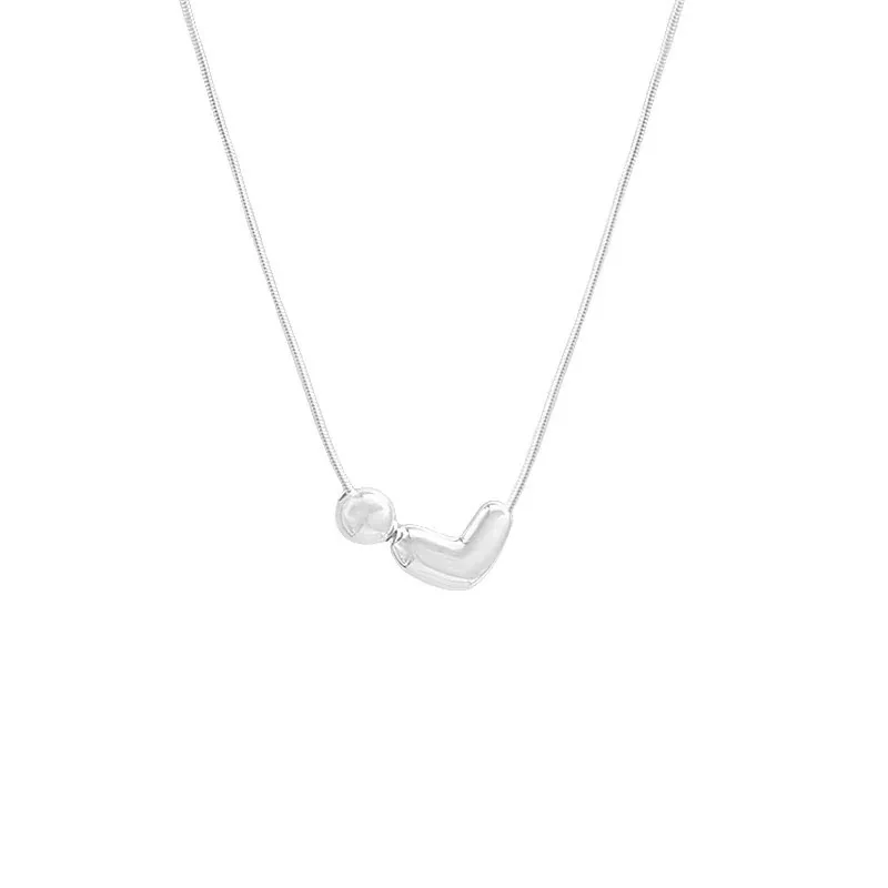 Asymmetric 925 sterling silver Heart Bead Necklace