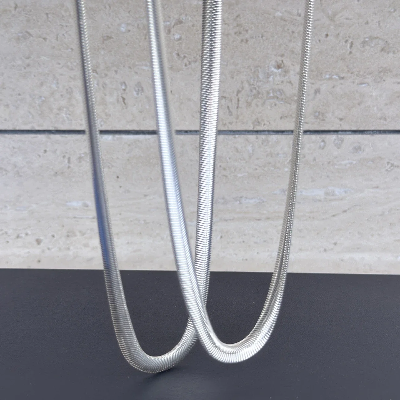 Bold 925 Sterling Silver 6mm Ribbed Snake Chain Necklace