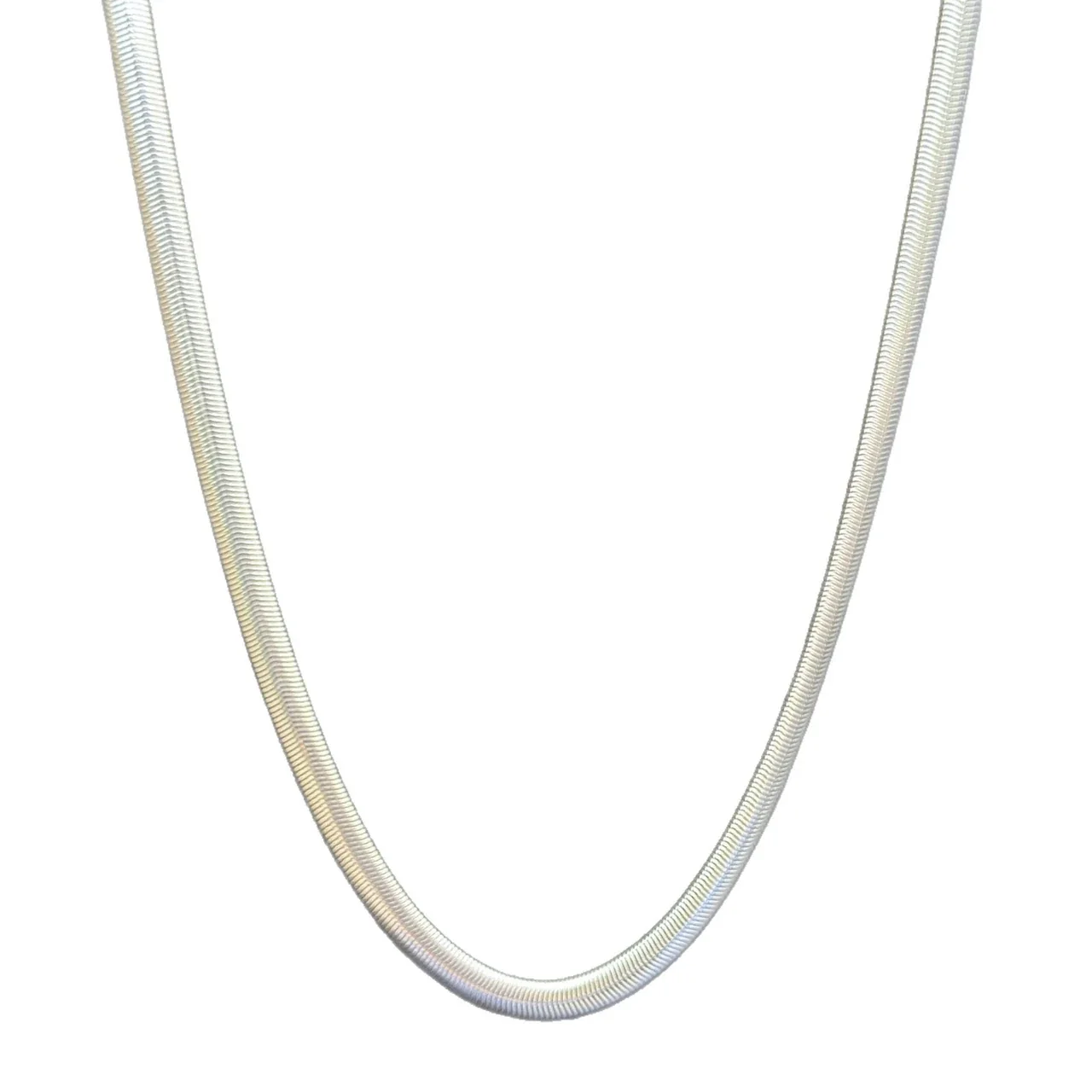 Bold 925 Sterling Silver 6mm Ribbed Snake Chain Necklace