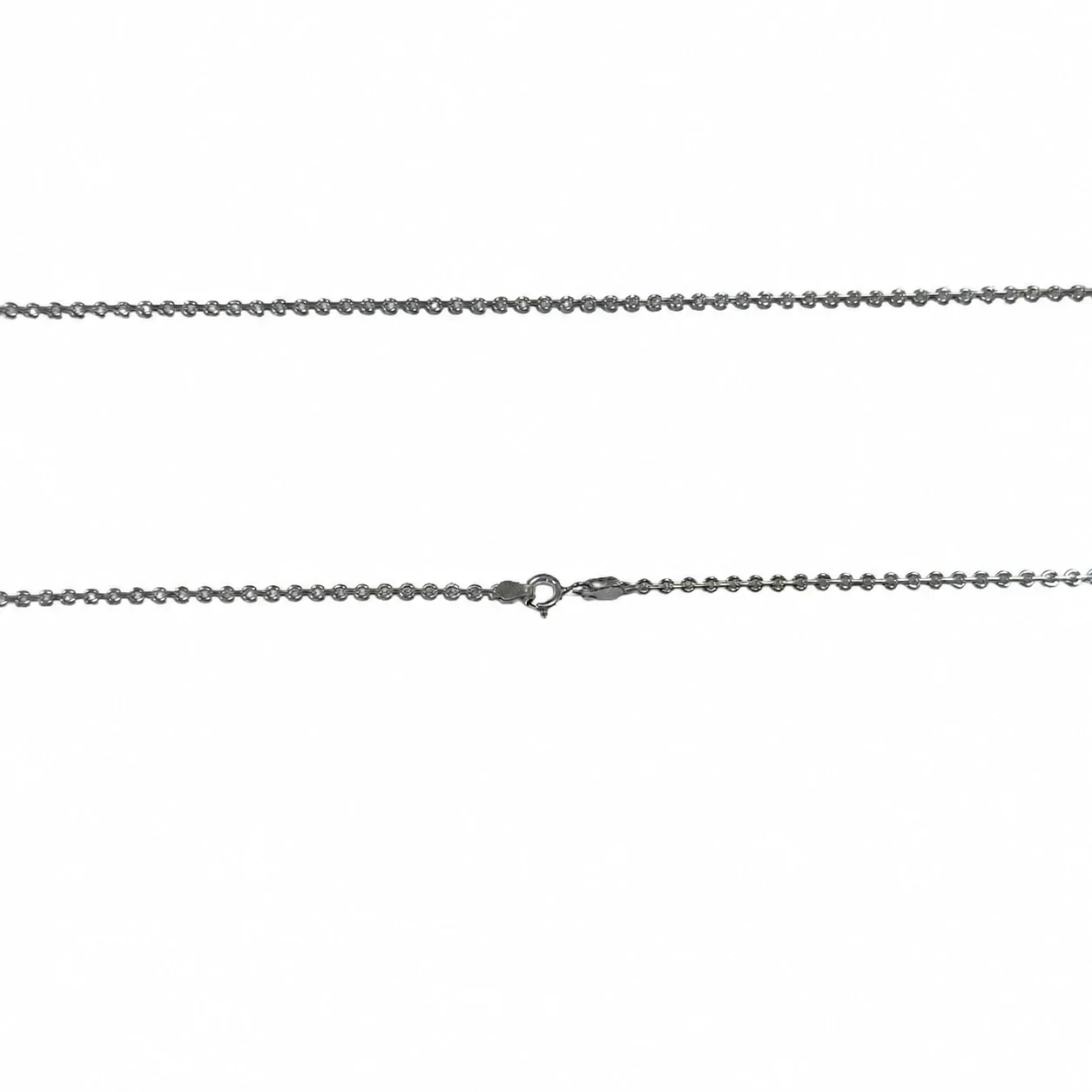 Polished 925 Sterling Silver 2 mm Cross Link Chain Necklace