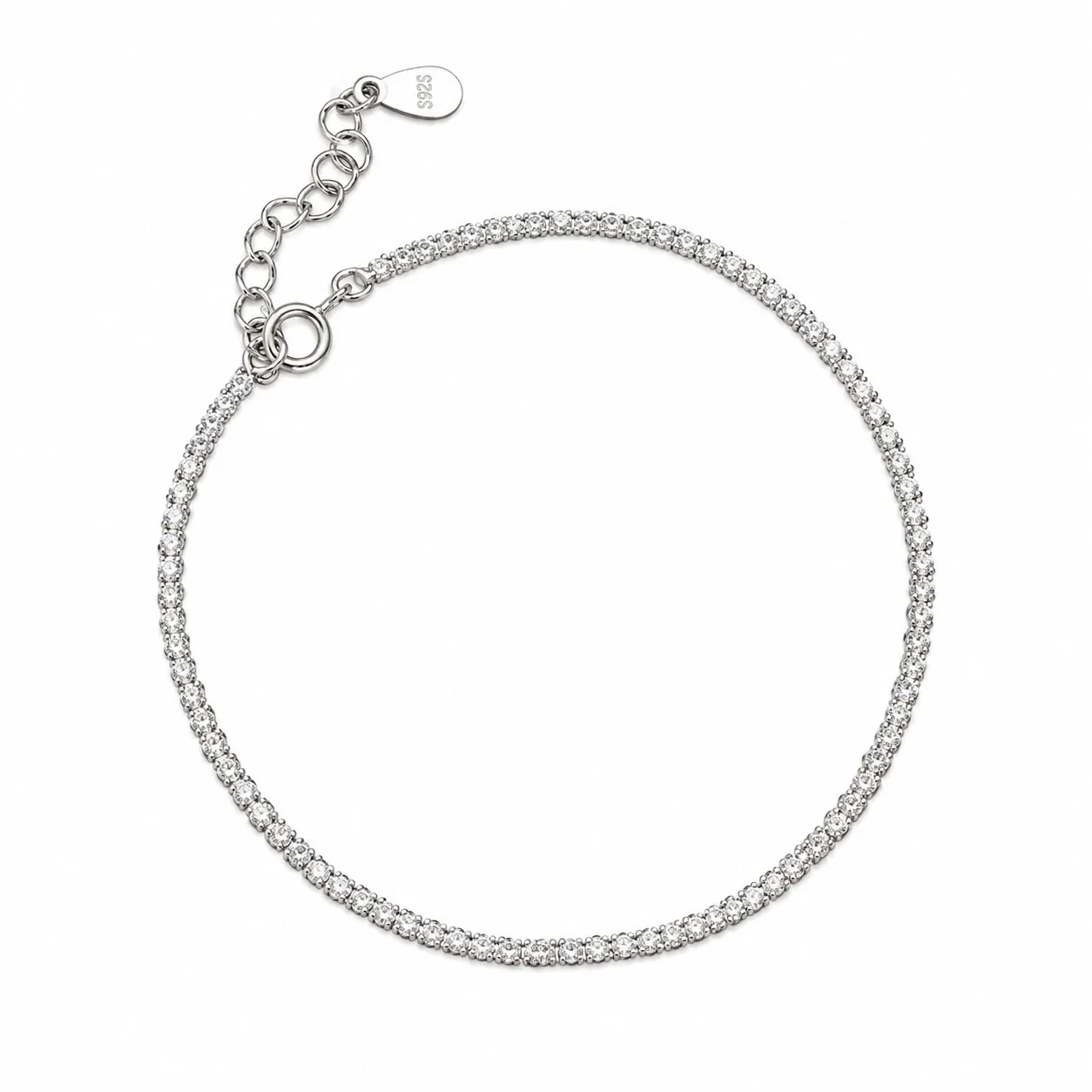 Textured Rectangular-Link 925 Sterling Silver Bracelet