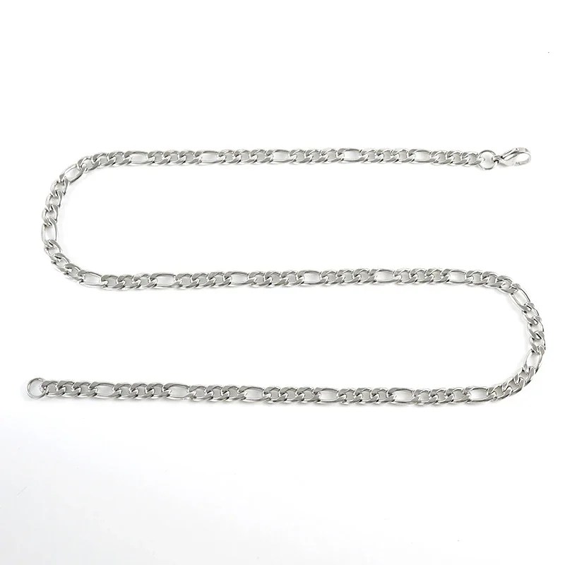 Bold Stainless Steel 18K Gold-Plated Figaro Chain Necklace