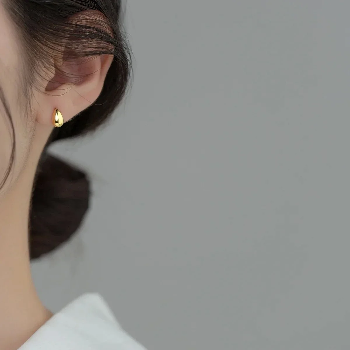 Polished Teardrop Dome 925 Sterling Silver Stud Earrings