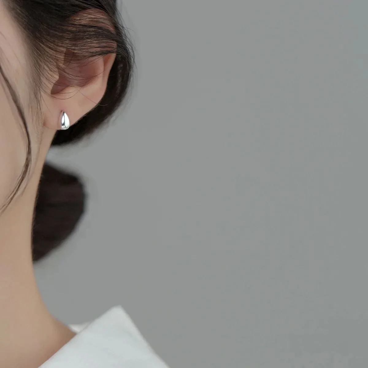 Polished Teardrop Dome 925 Sterling Silver Stud Earrings