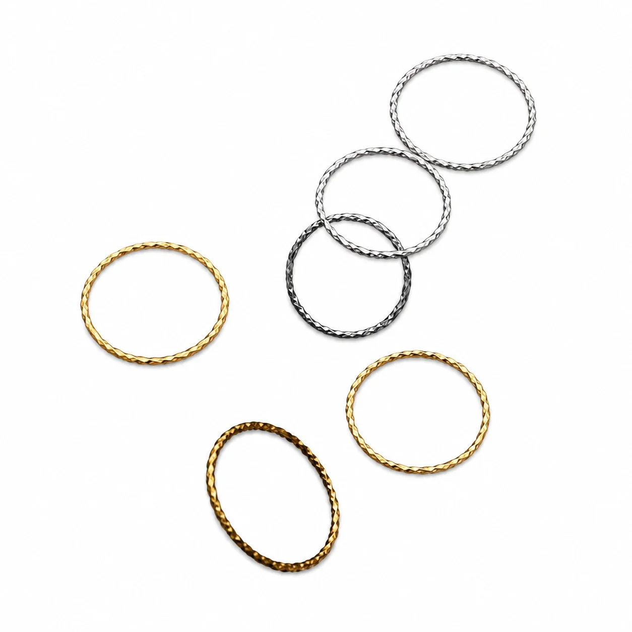 Faceted 24K Gold-Plated 925 Sterling Silver Stacking Ring