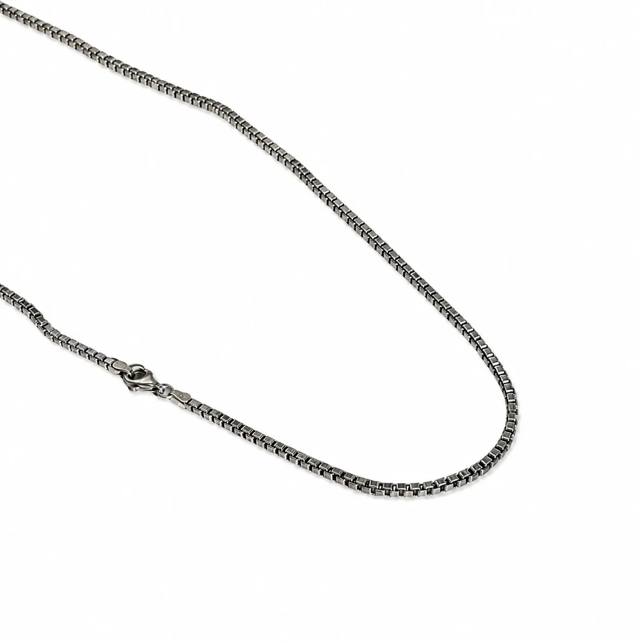 Sleek Slim Box-Link 925 Sterling Silver Chain Necklace