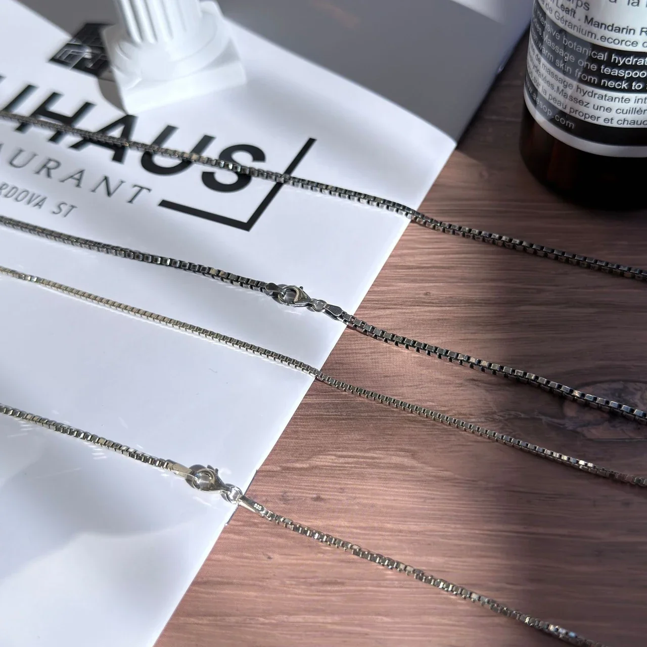 Sleek Slim Box-Link 925 Sterling Silver Chain Necklace