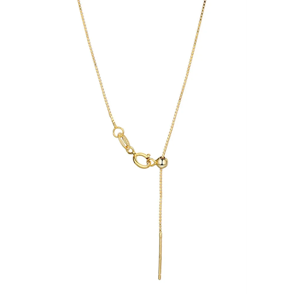 Adjustable Box & Cable 925 Sterling Silver Slider Necklace