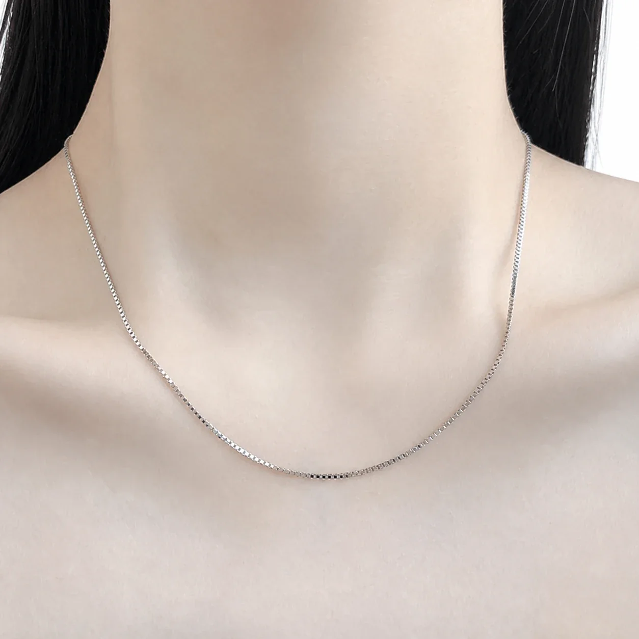 Adjustable Box & Cable 925 Sterling Silver Slider Necklace