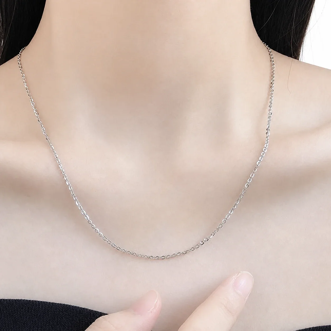 Adjustable Box & Cable 925 Sterling Silver Slider Necklace - Silver Cable