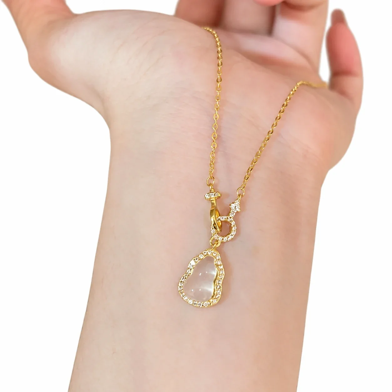 Pavé Gourd Toggle 925 Sterling Silver Pendant Necklace