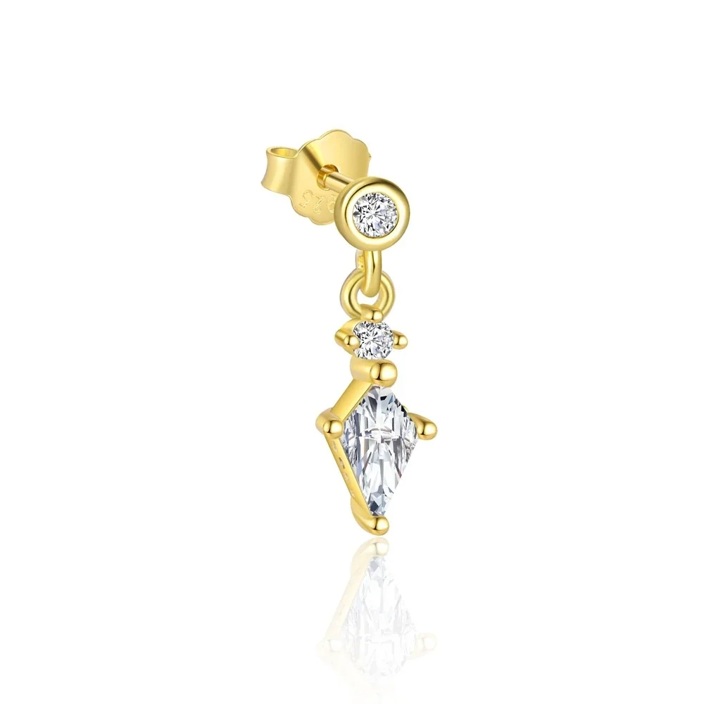 Boucles d'oreilles puces pendantes marquise géométriques en argent 925