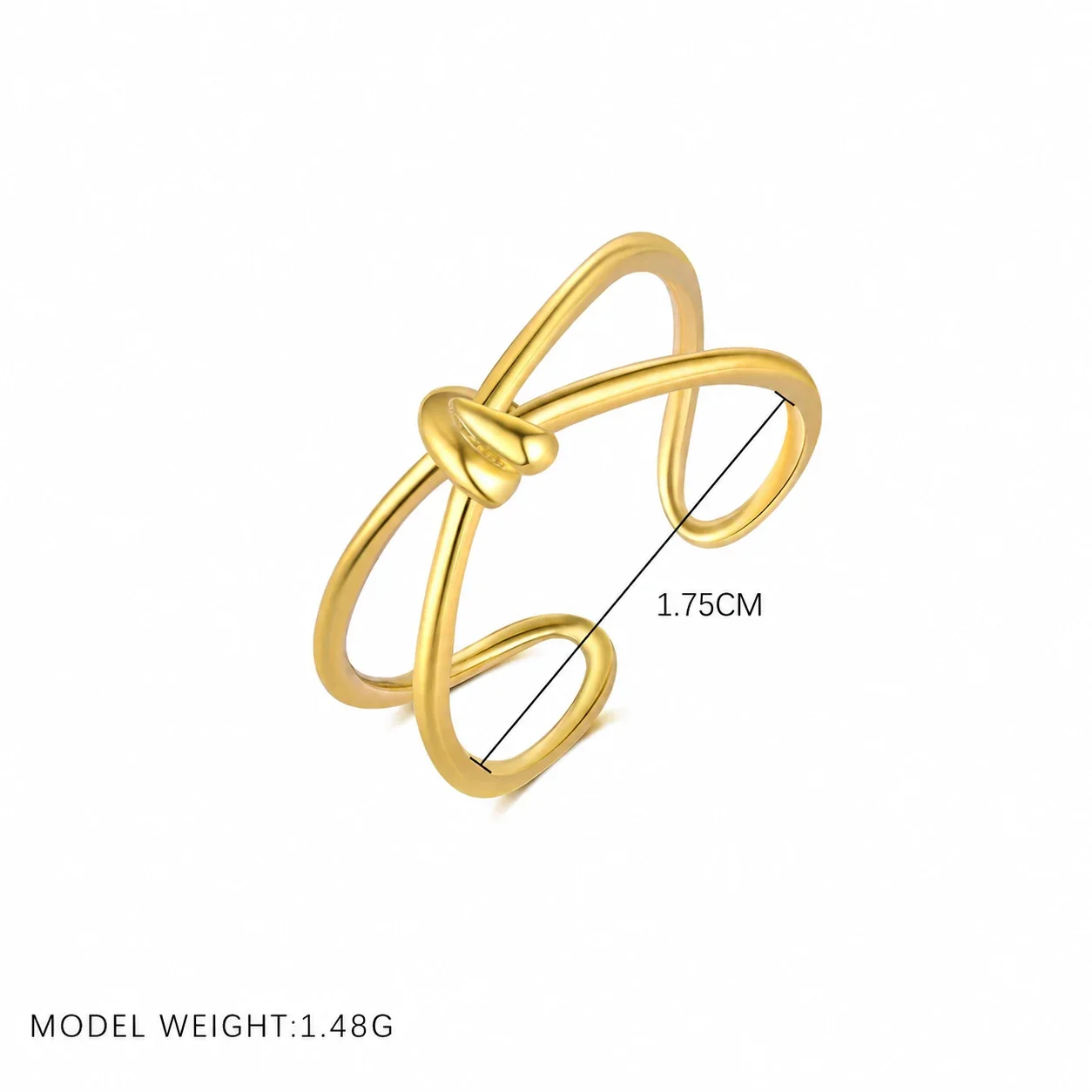 Geometric 925 Sterling Silver Open-Link Pink Stone Ring - Gold Open