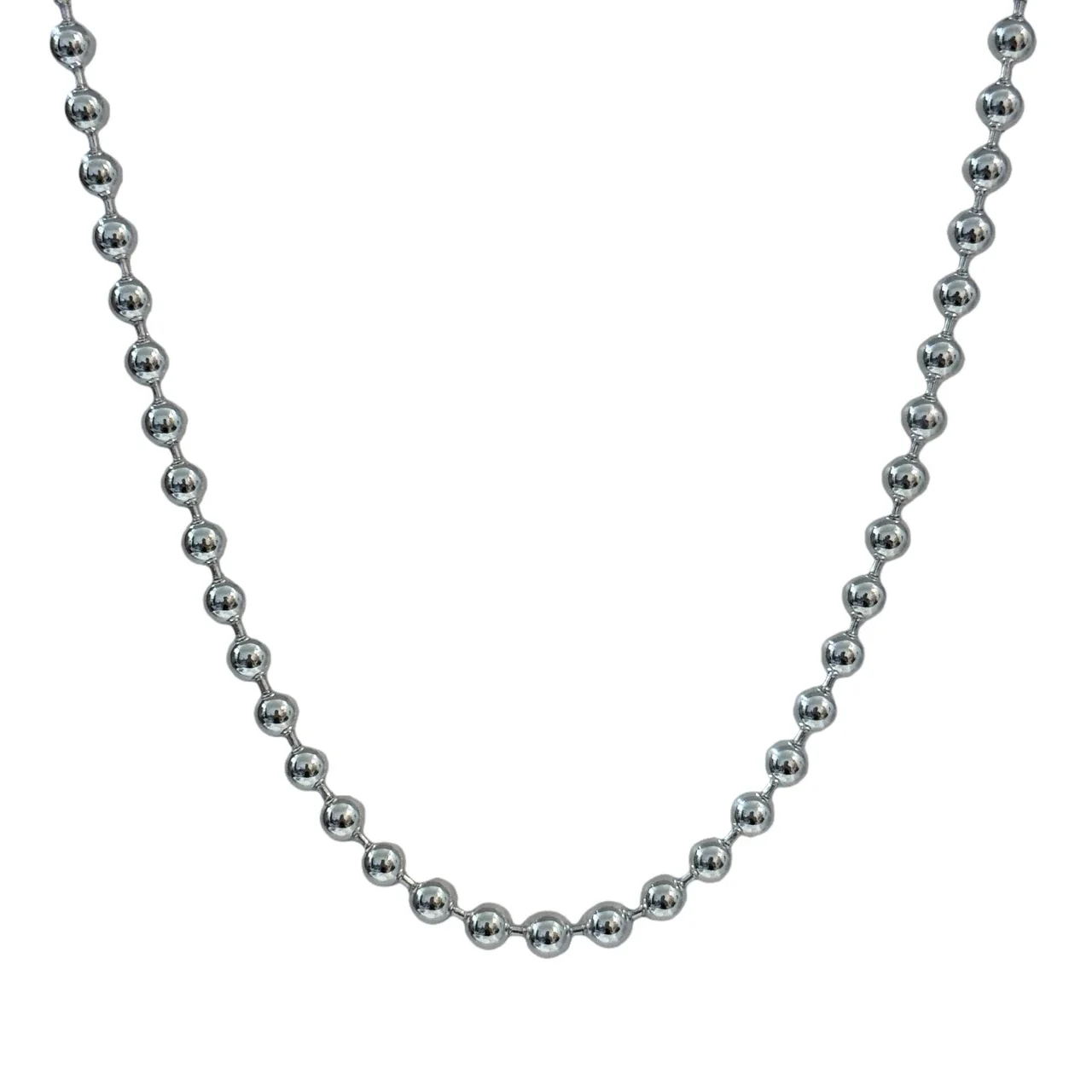 Polished 925 Sterling Silver Round Bead Heart Bracelet