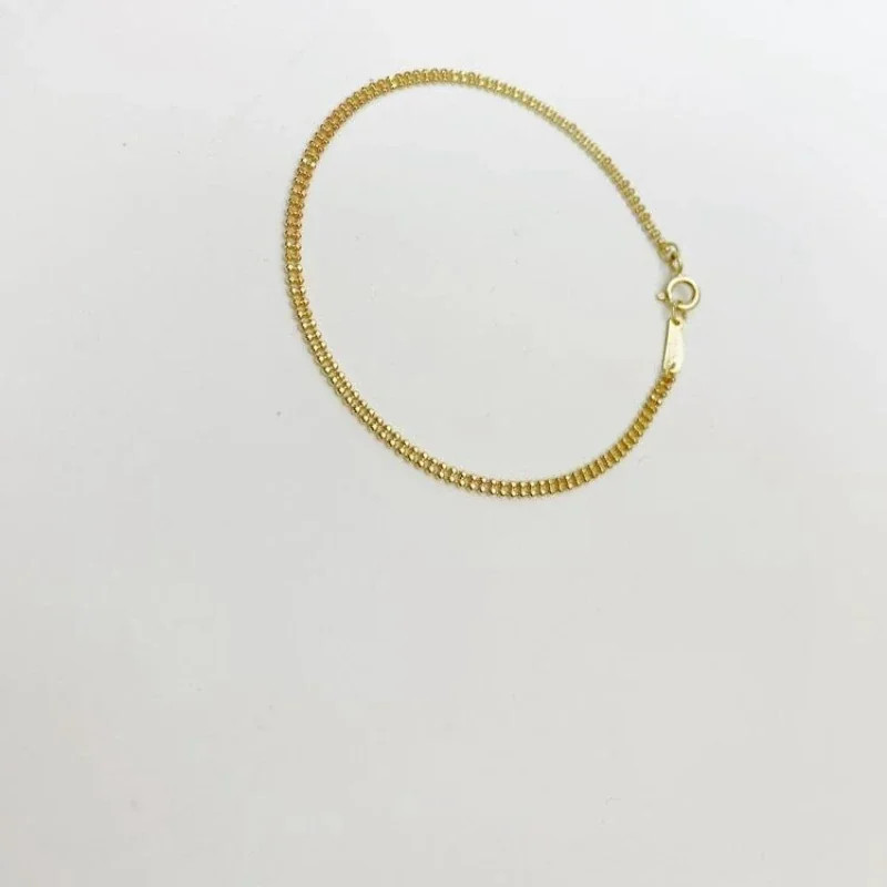 Delicate 18K Gold-Plated Double-Strand Bead Chain Bracelet