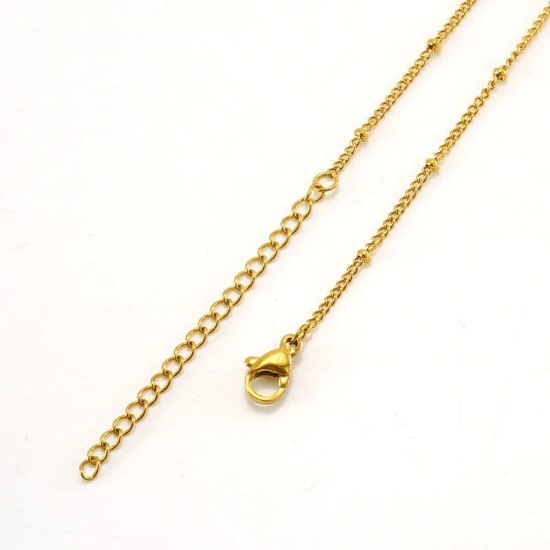 Sleek 18K Gold-Plated Stainless Steel Snake & Bead Chain Necklace