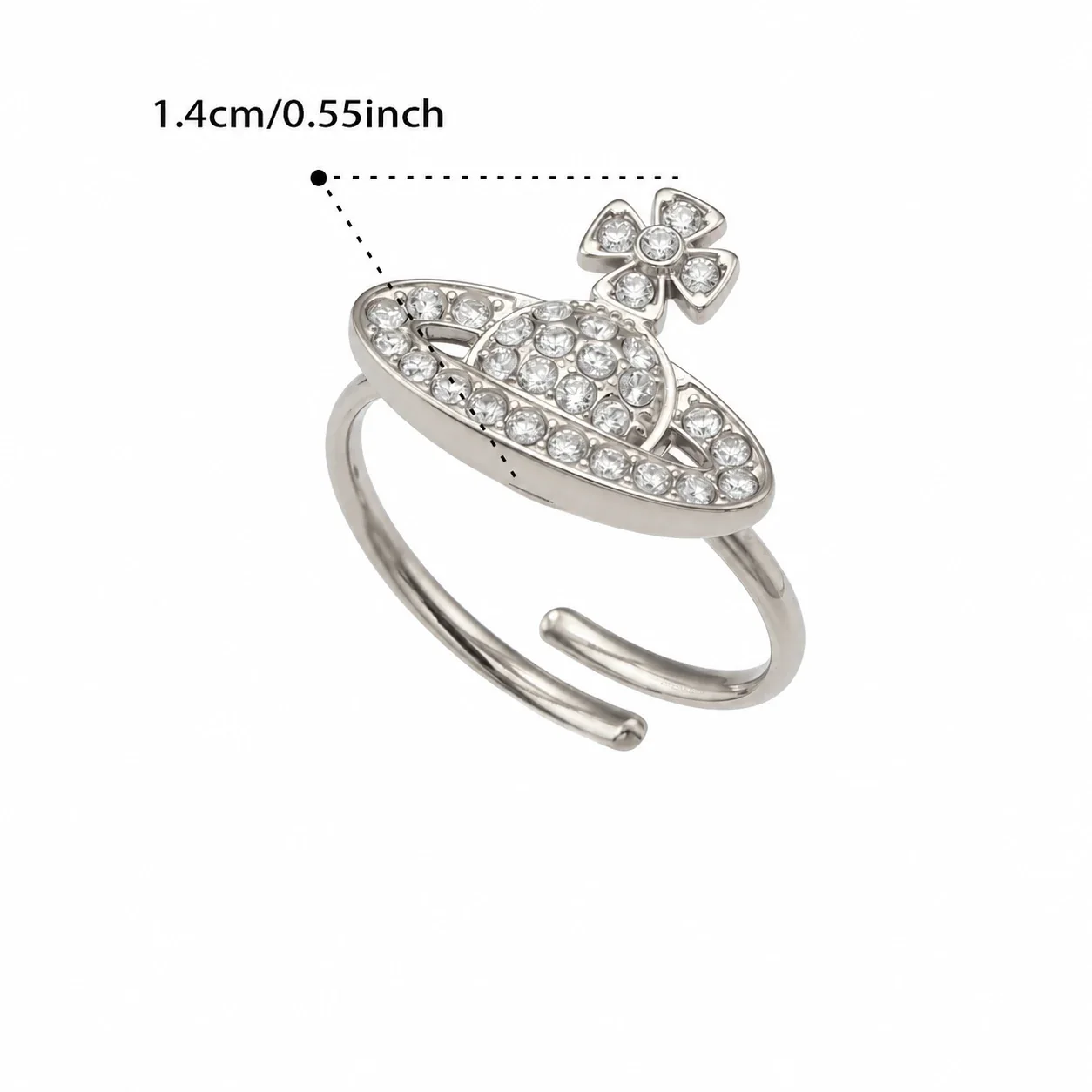 Orb Pendant Gold-Plated Pavé Crystal Chain Bracelet - Steel