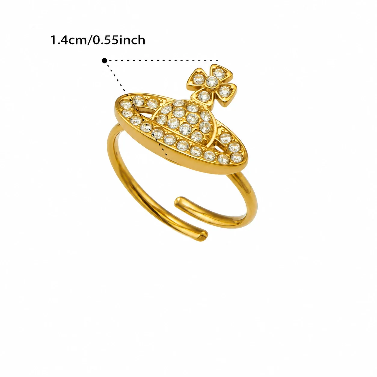 Orb Pendant Gold-Plated Pavé Crystal Chain Bracelet - Gold