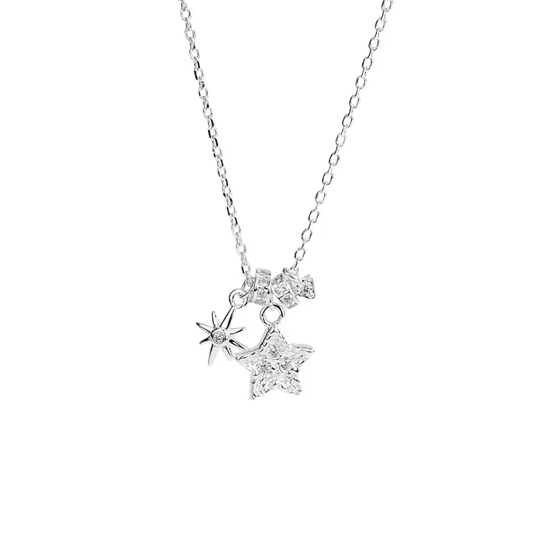 Celestial Pavé Star Sunburst 925 Sterling Silver Necklace
