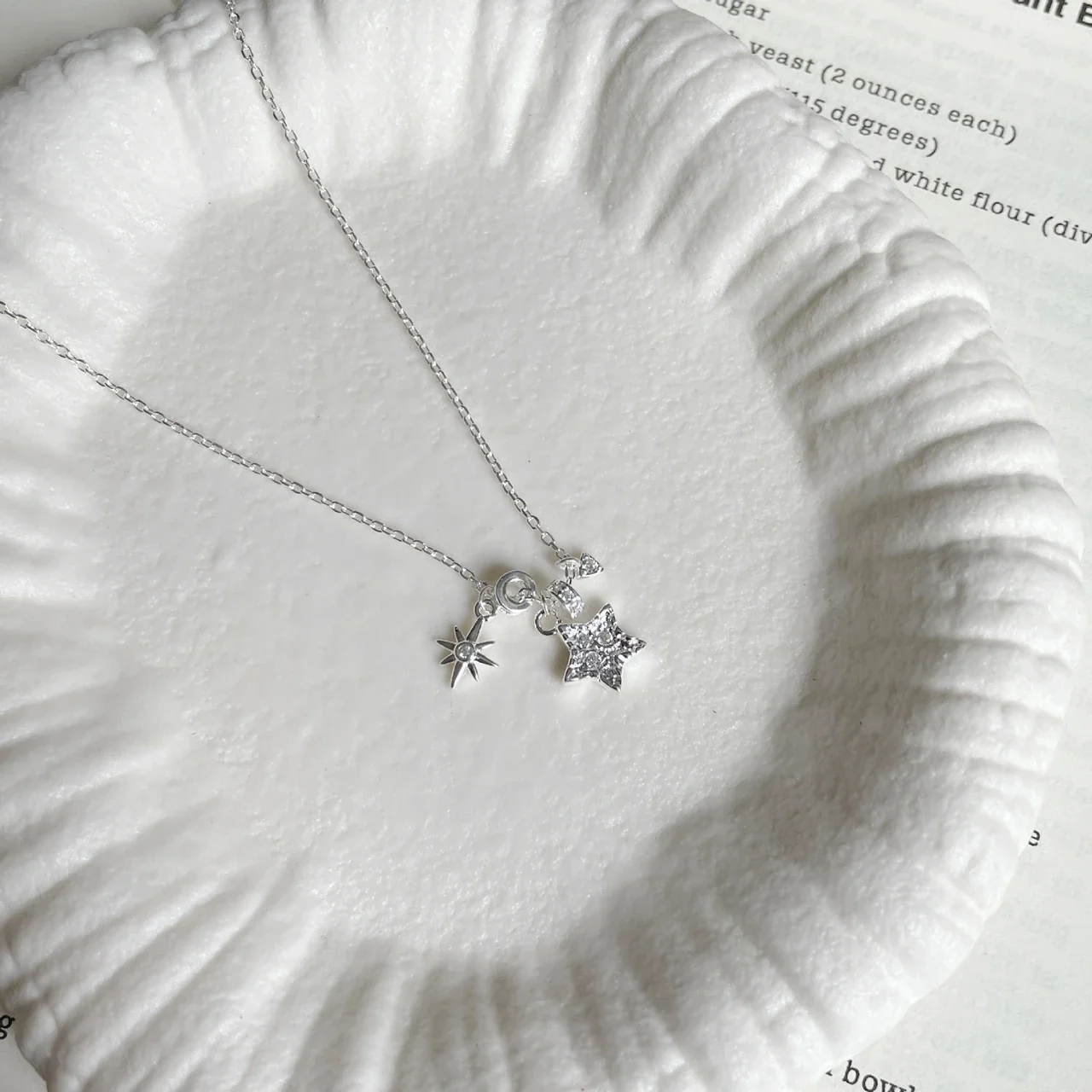 Celestial Pavé Star Sunburst 925 Sterling Silver Necklace - Silver