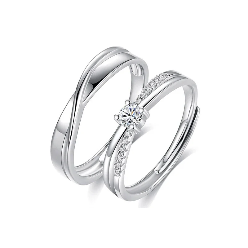 Sculptural 925 Sterling Silver Split-Shank Pavé Cubic Zirconia Ring