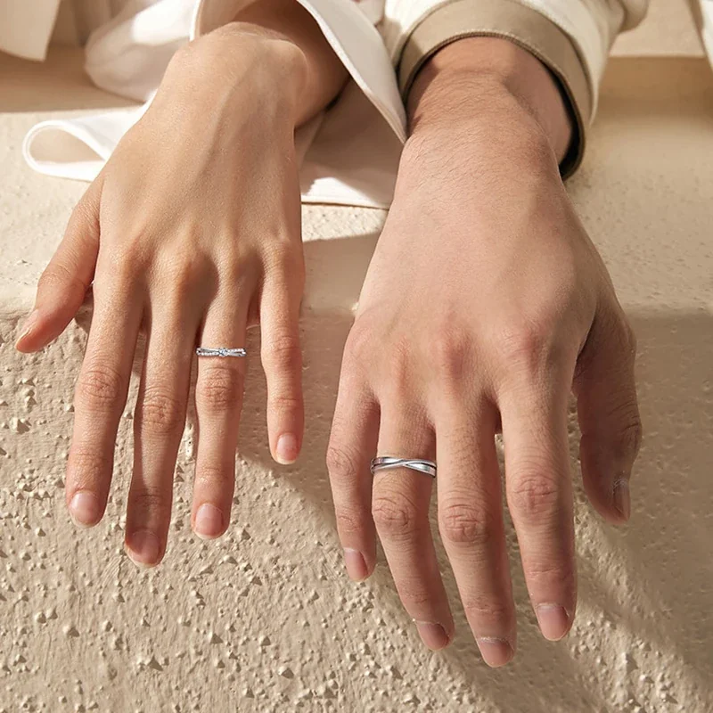 Sculptural 925 Sterling Silver Split-Shank Pavé Cubic Zirconia Ring