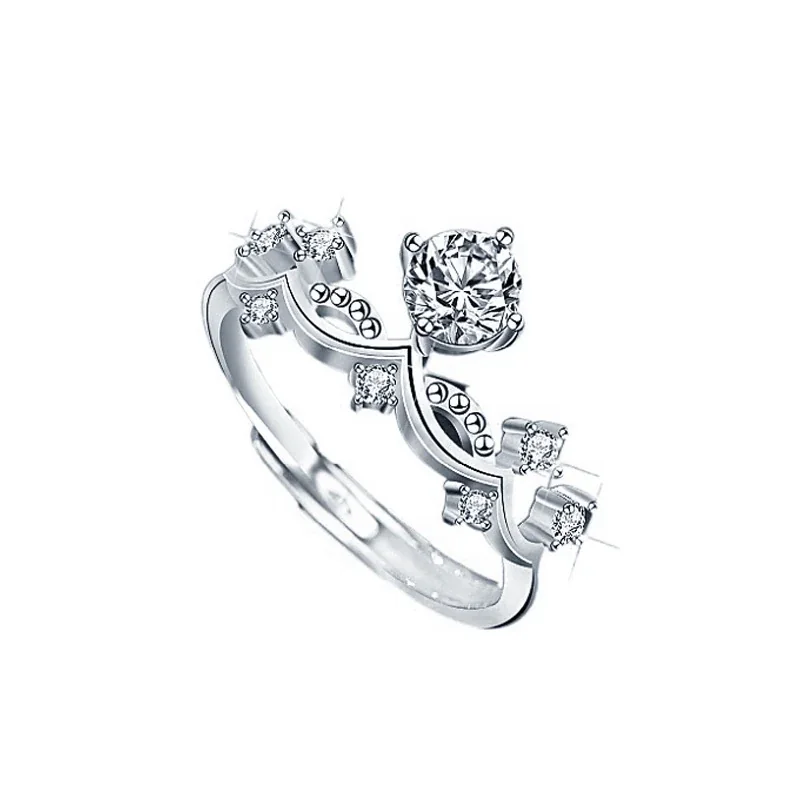 Sculptural 925 Sterling Silver Split-Shank Pavé Cubic Zirconia Ring - Knight and Princess Women's 0.5 ct