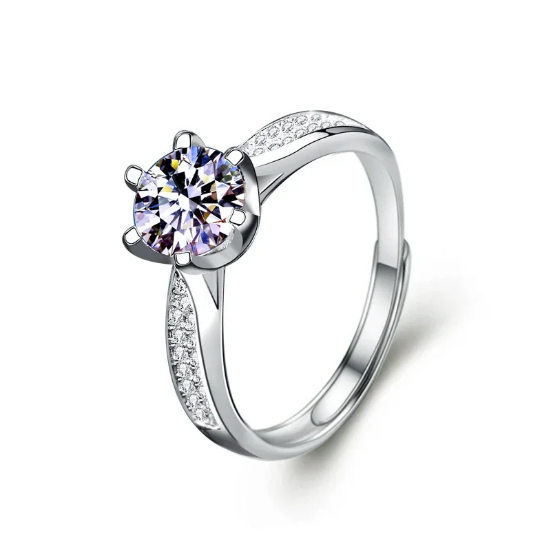Sculptural 925 Sterling Silver Split-Shank Pavé Cubic Zirconia Ring - Together Forever Women's 1 ct