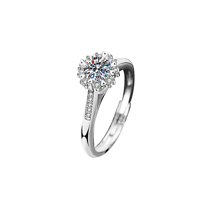 Sculptural 925 Sterling Silver Split-Shank Pavé Cubic Zirconia Ring - Love for Life Women's 0.5 ct