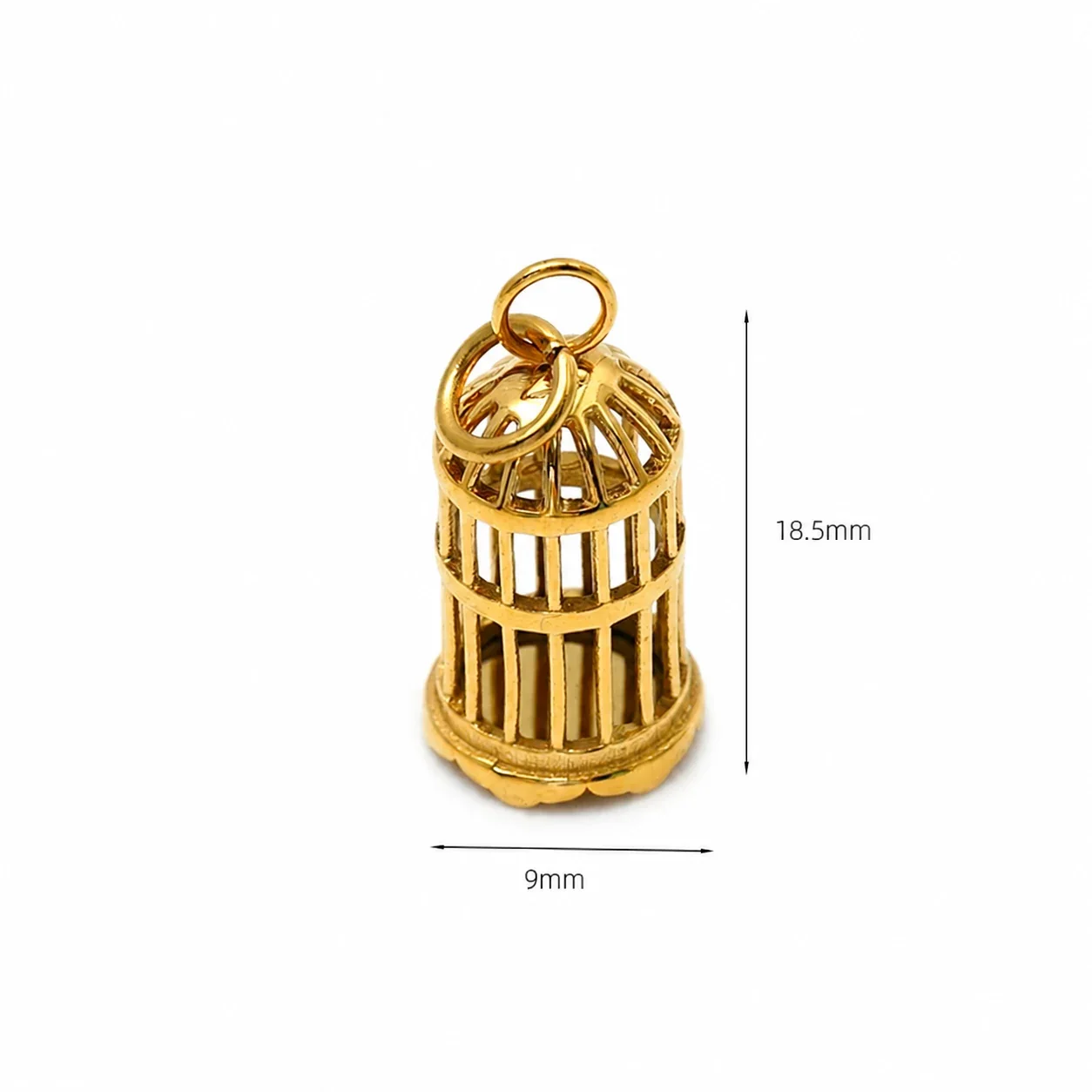 Sculptural 18K Gold-Plated Birdcage Bar Pendant Necklace - Only