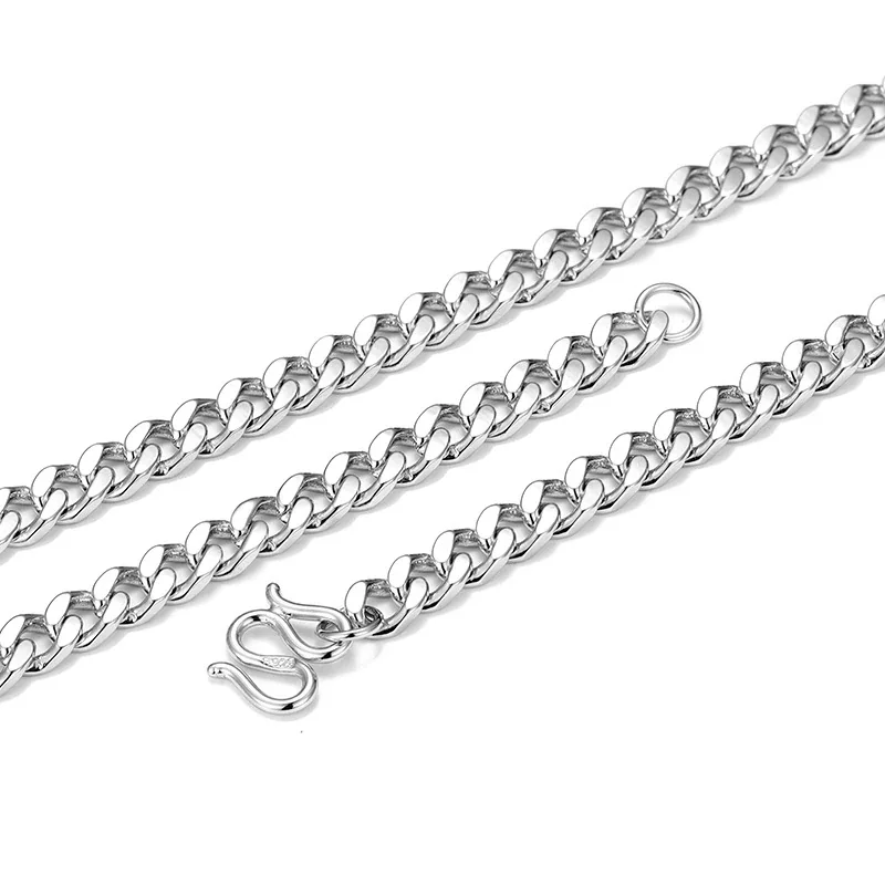 Polished 925 Sterling Silver Curb Link Chain Necklace - 5 mm / 50 cm