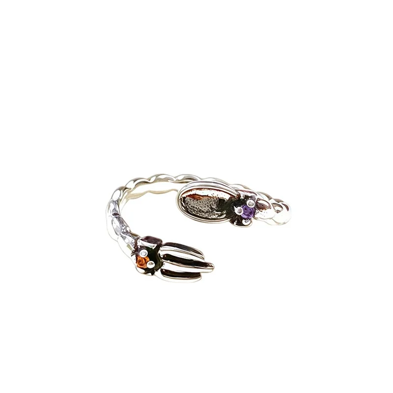 Ornate Copper Open-Front Motif Cubic Zirconia Rings