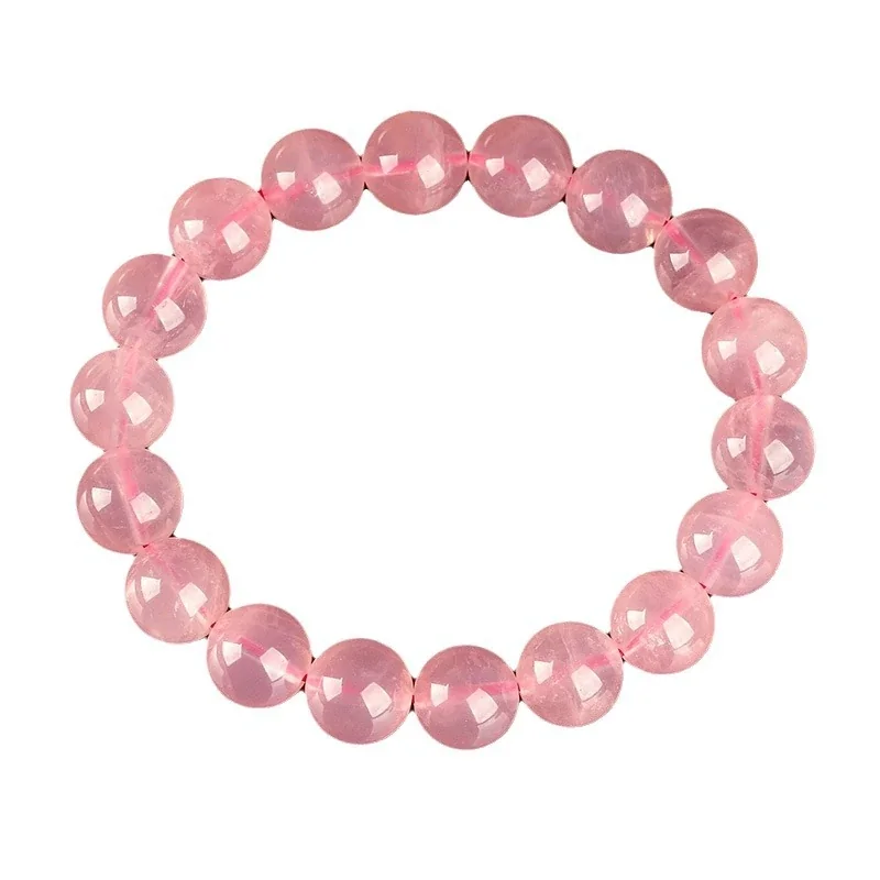 Blush Pink Crystal Round Bead Stretch Bracelet