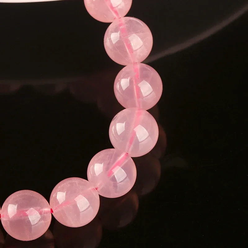 Blush Pink Crystal Round Bead Stretch Bracelet