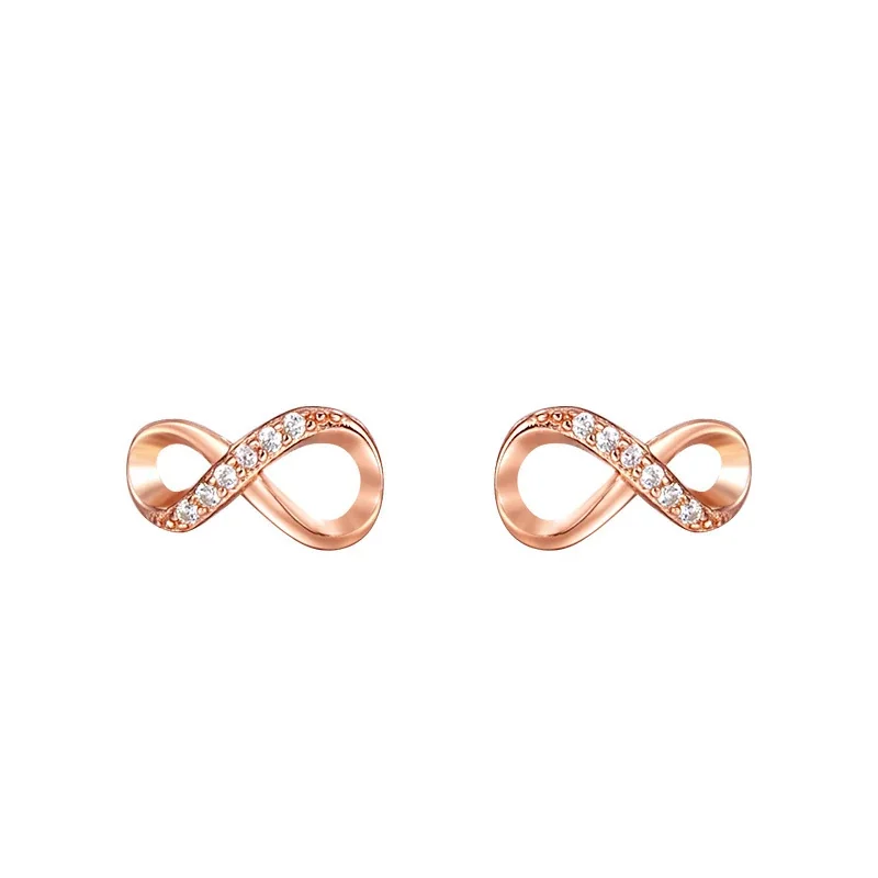 Sleek Infinity Pavé Cubic Zirconia 925 Sterling Silver Earrings