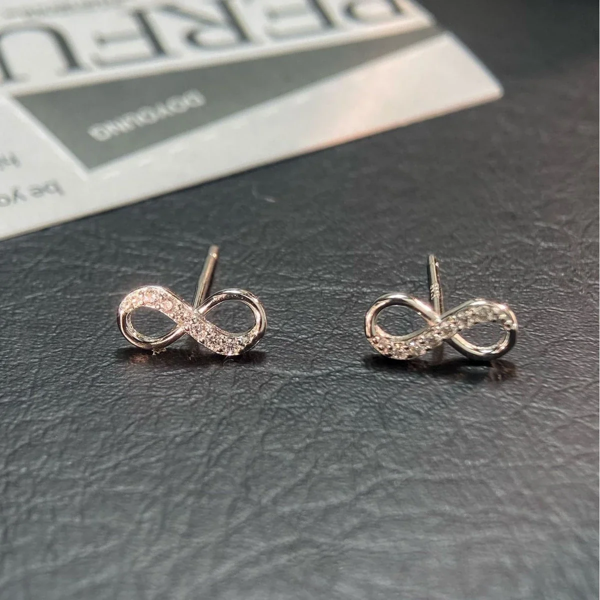 Sleek Infinity Pavé Cubic Zirconia 925 Sterling Silver Earrings