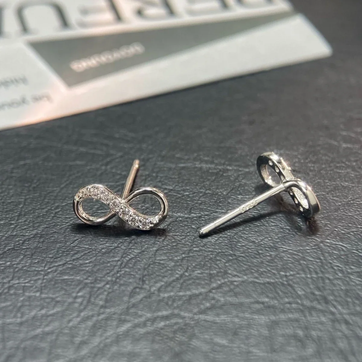 Sleek Infinity Pavé Cubic Zirconia 925 Sterling Silver Earrings