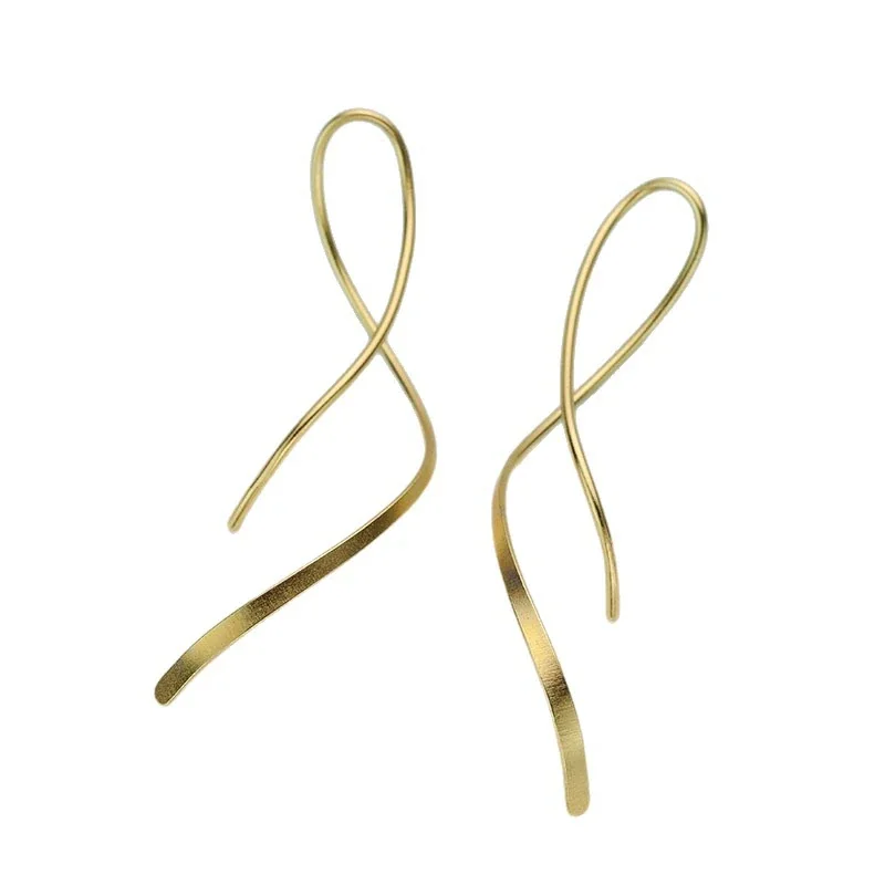 Sculptural 925 Sterling Silver Twisted Loop Drop Earrings